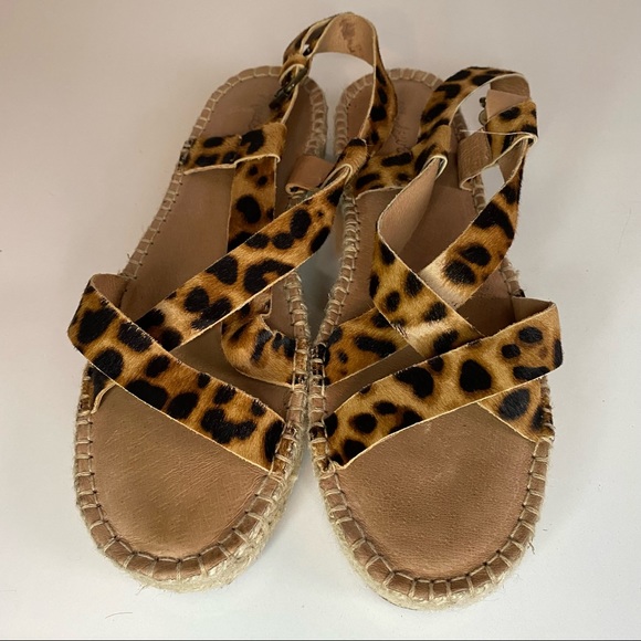 Madewell The Malia Espadrille Cheetah Leopard Sandal Size 9.5 - Picture 2 of 11